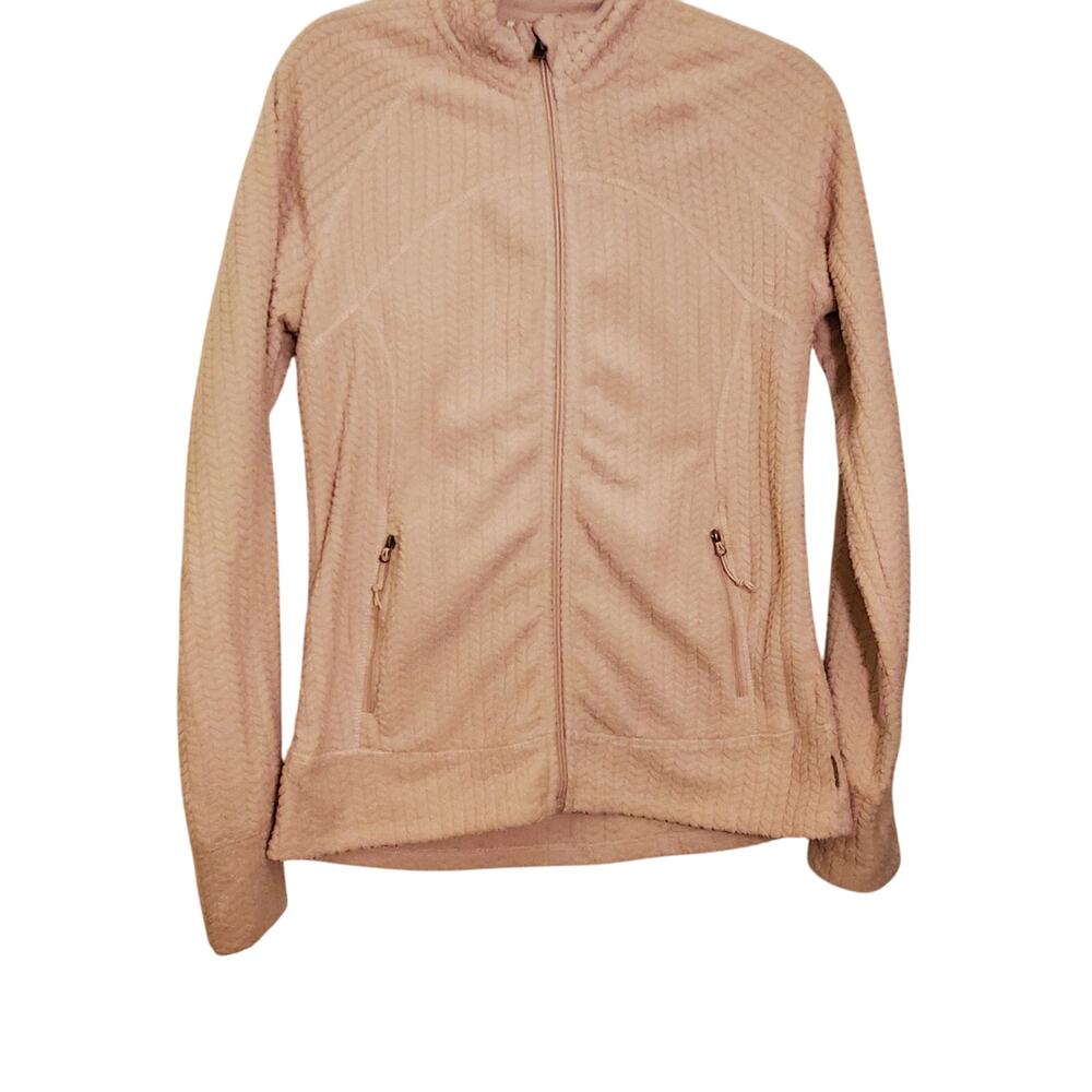 Avalanche Cream Fuzzy Soft Midweight Textured Fleece Jacket, Women's Medium